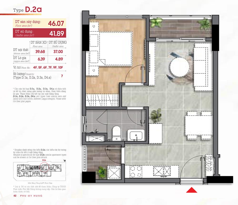 Thiết kế loại D2A The Aurora PMH - Diện tích: