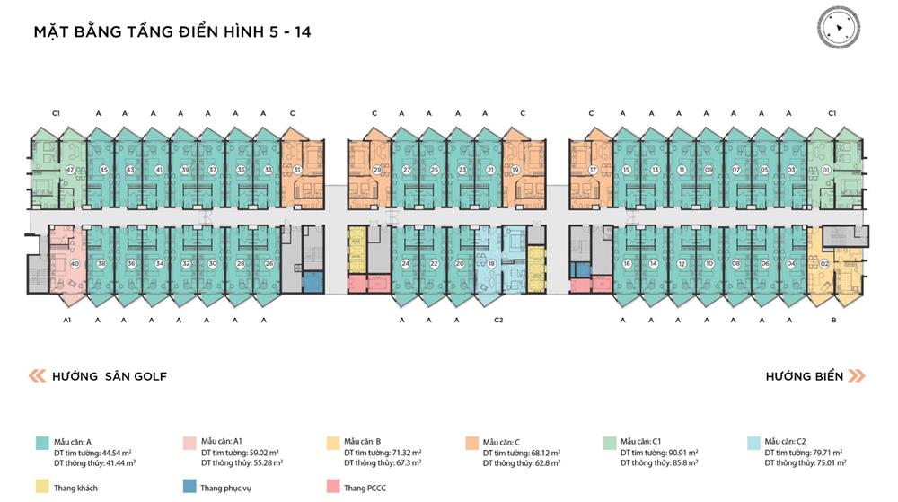 Mặt bằng Tầng 5-14 Alaric Tower