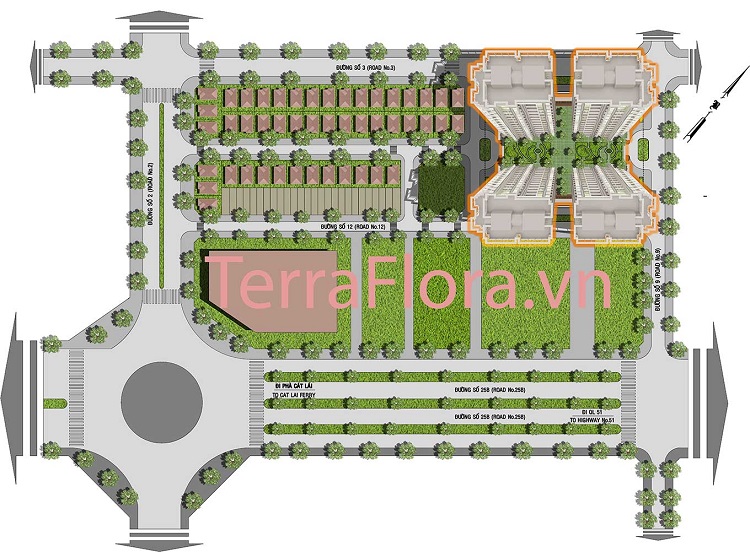 Mặt bằng tổng thể dự án Terra Flora 