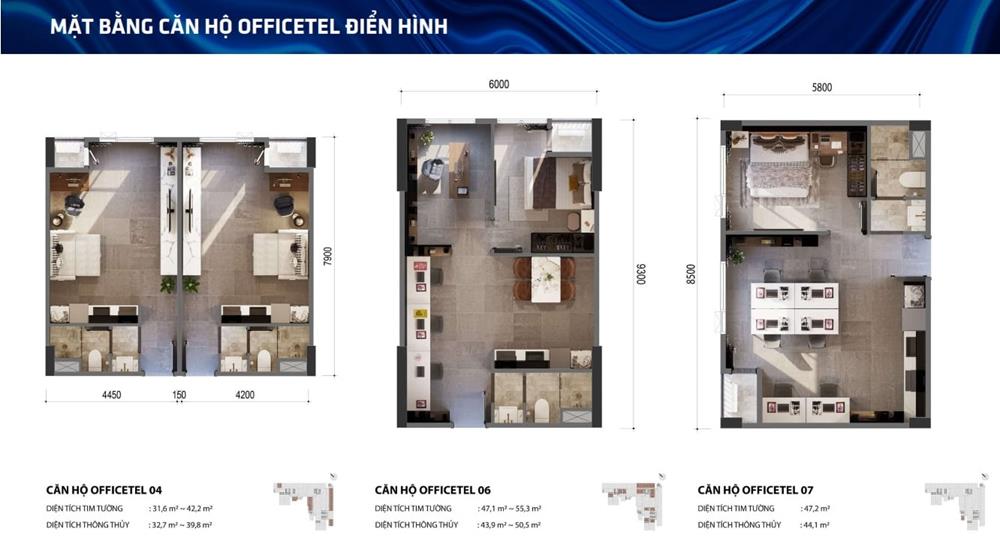 Thiết kế căn hộ Officetel Picity Bình Dương