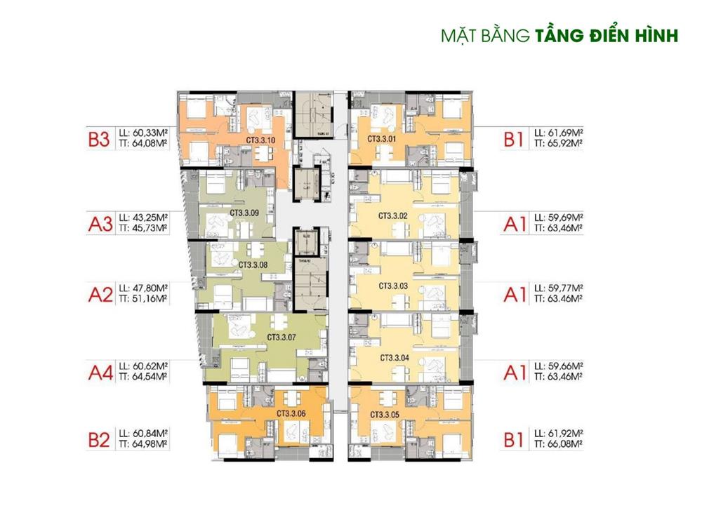 Mặt bằng tầng điển hình khu Eastmark 3​​​​​ dự án căn hộ chung cư MT Eastmark City Quận 9