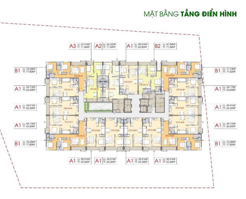 Mặt bằng tầng điển hình khu Eastmark 2​​​​​ dự án căn hộ chung cư MT Eastmark City Quận 9