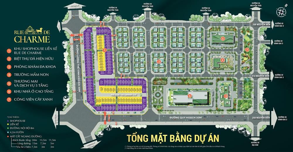 Mặt bằng tổng thể dự án Rue De Charme