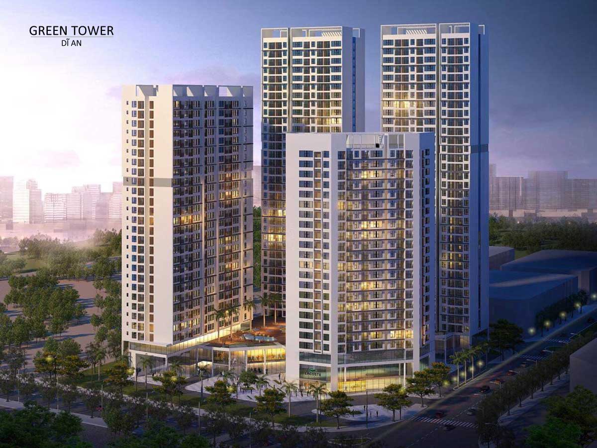 Phối cảnh dự án Căn hộ Green Tower Dĩ An Bình Dương