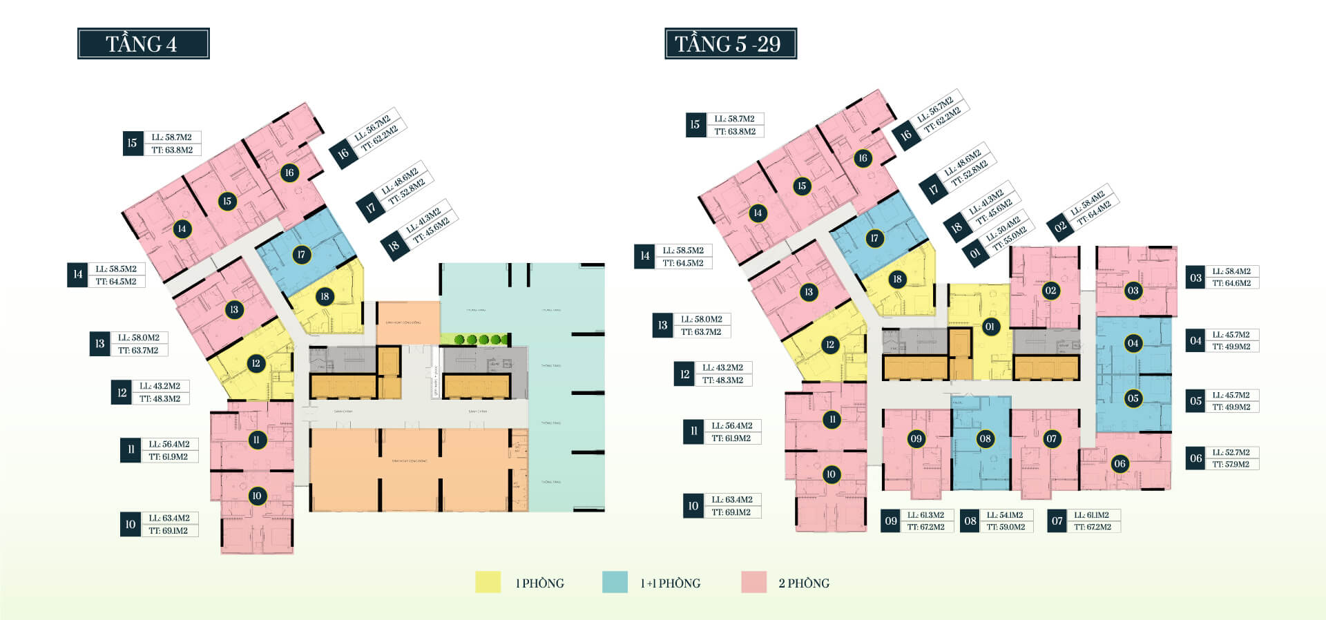 Mặt bằng tầng 4-29 Honas Residences