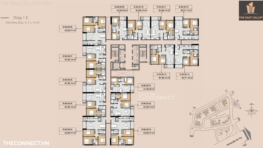 Mặt bằng tầng căn hộ chung cư The East Valley Refico Quận 2