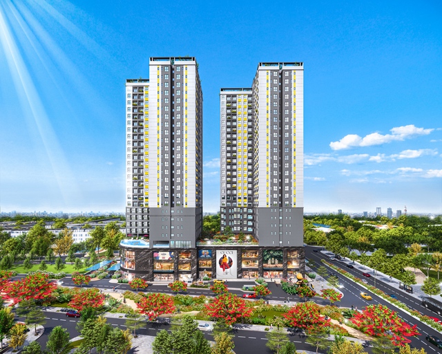 Khi hoàn thành, tháp căn hộ Bcons City cung cấp cho làng Đại học Quốc gia Thành phố Hồ Chí Minh tổ hợp tiện ích 7 tầng