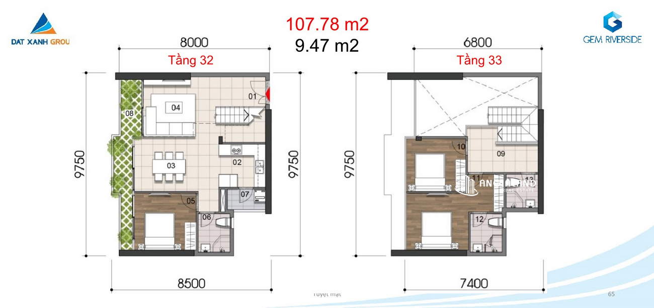 Thiết kế căn Duplex 107.78m2