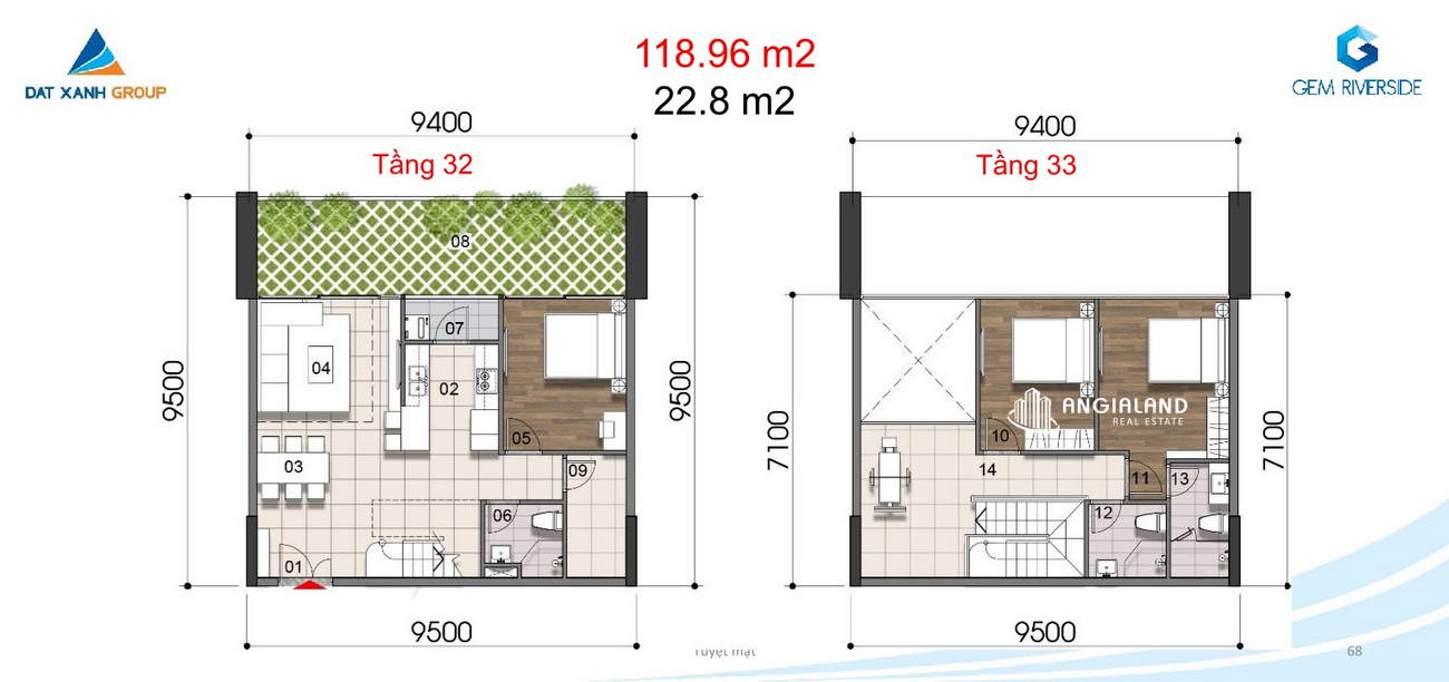 Thiết kế căn Duplex 118.96m2