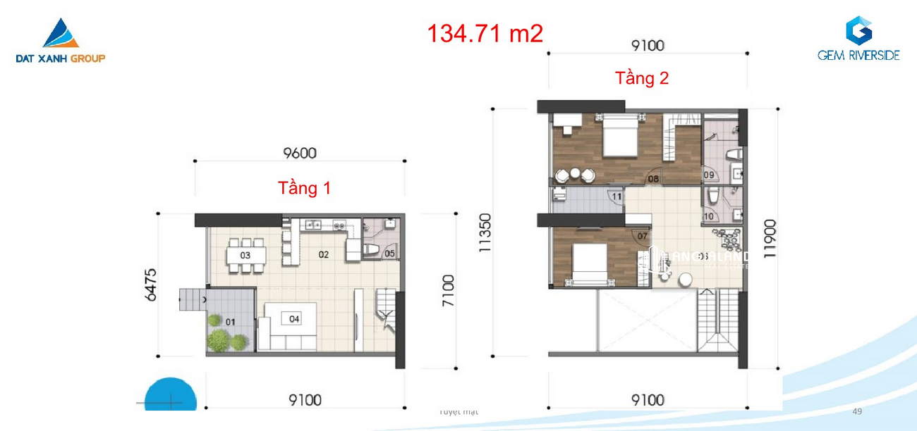 Thiết kế căn Duplex 134.71m2