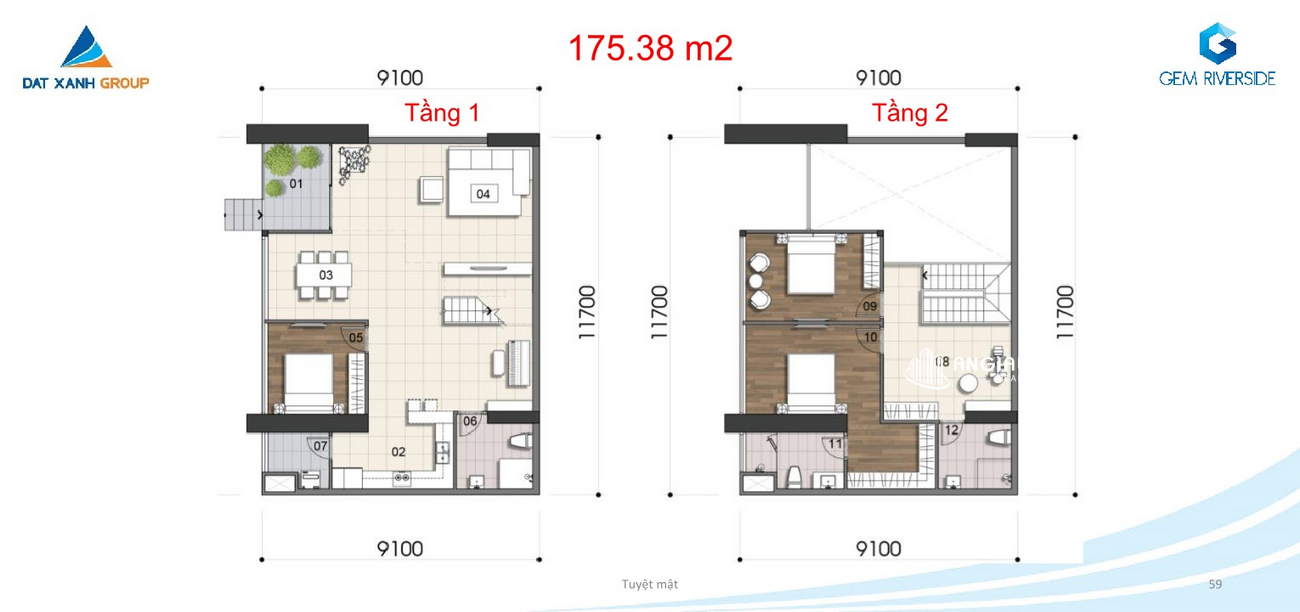 Thiết kế căn Duplex 175.38m2