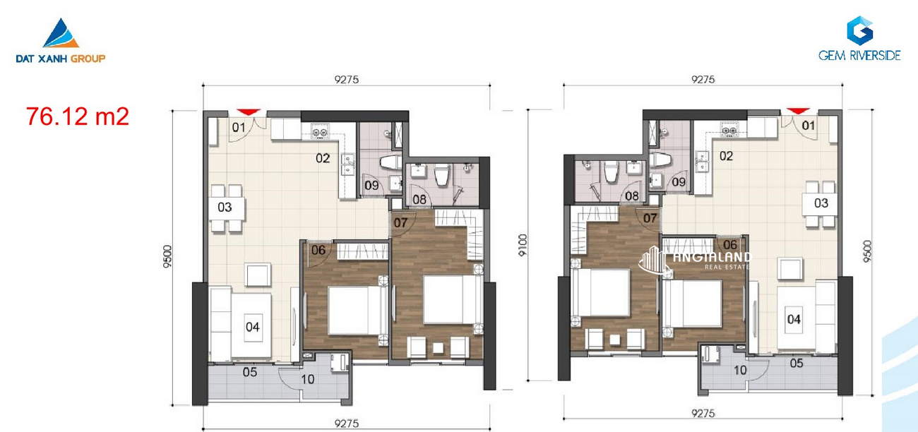 Thiết kế căn 2PN 76.12m2