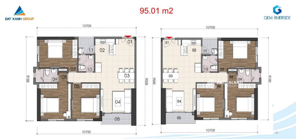 Thiết kế căn 3PN 95.01m2