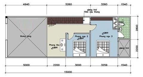 Mặt bằng công năng tầng trệt